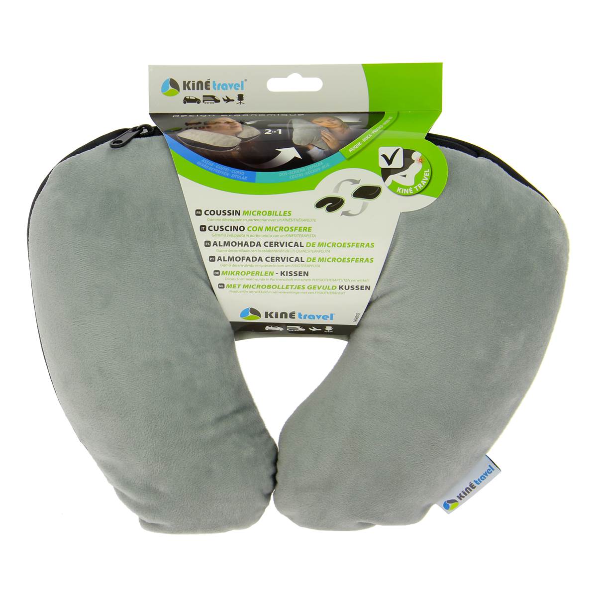 Coussin 2 En 1 : Cale-nuque & Oreiller D'appoint Kiné Travel