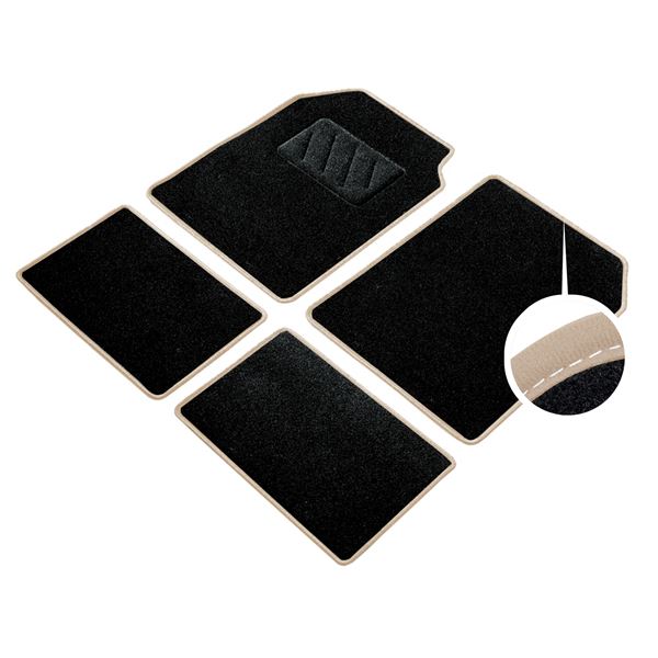 4 tapis moquette universels Velours ganse beige