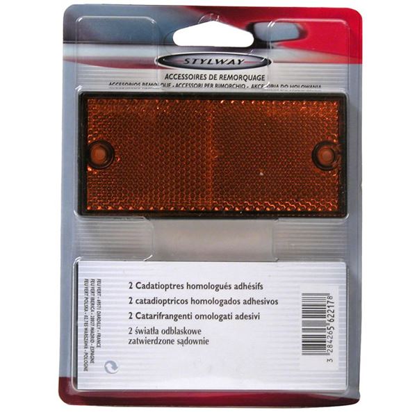 2 Catadioptres rectangulaires Orange Stylway