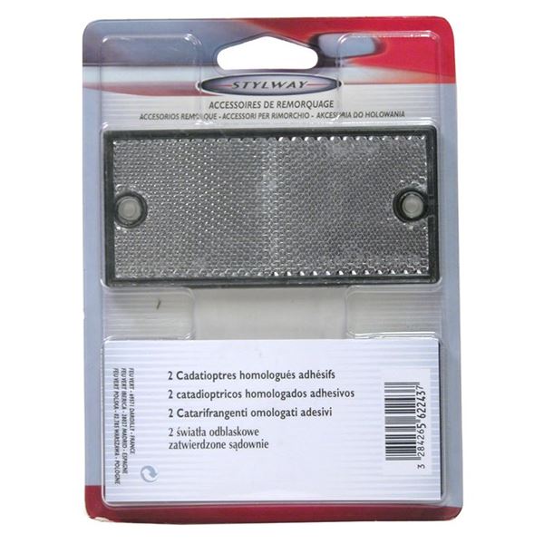 2 Catadioptres rectangulaires blancs Stylway