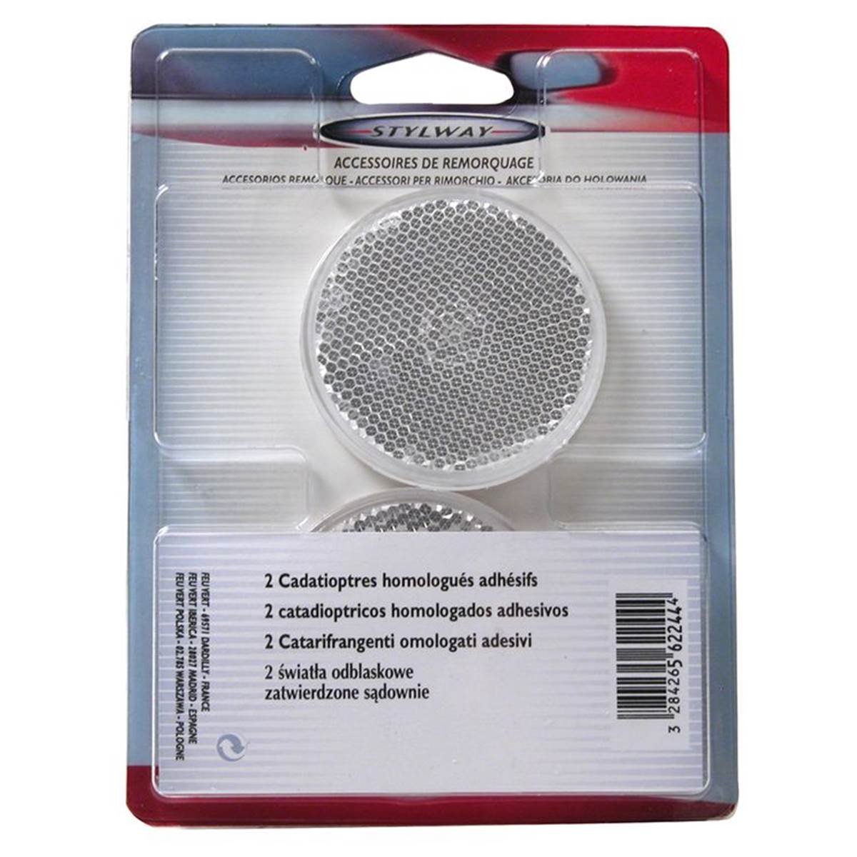 2 Catadioptres Ronds Blancs Stylway