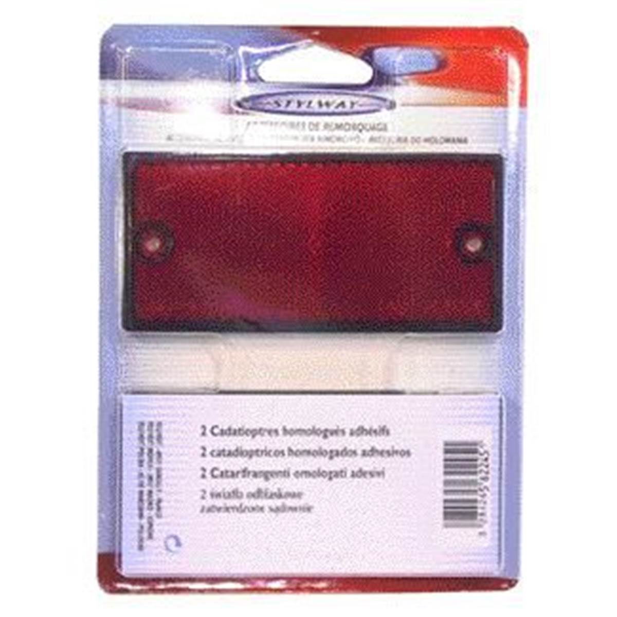 2 Catadioptres Rectangulaires Rouges Stylway