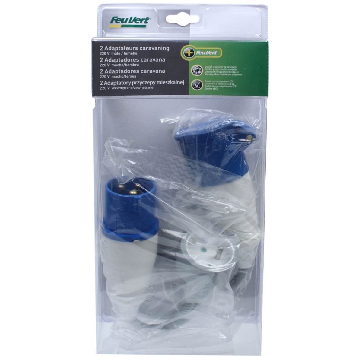 2 Adaptateurs Caravane 220v Feu Vert