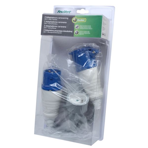 2 adaptateurs caravane 220v Feu Vert