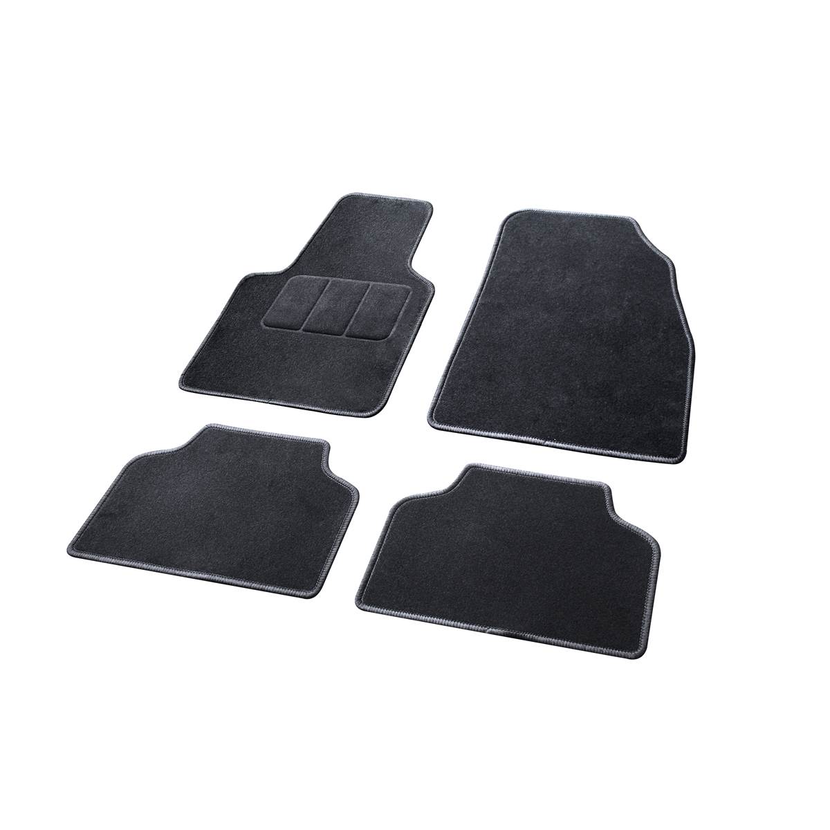 Tapis (4 pièces) Semi Sur-mesure Moquette Noire T1 Contact