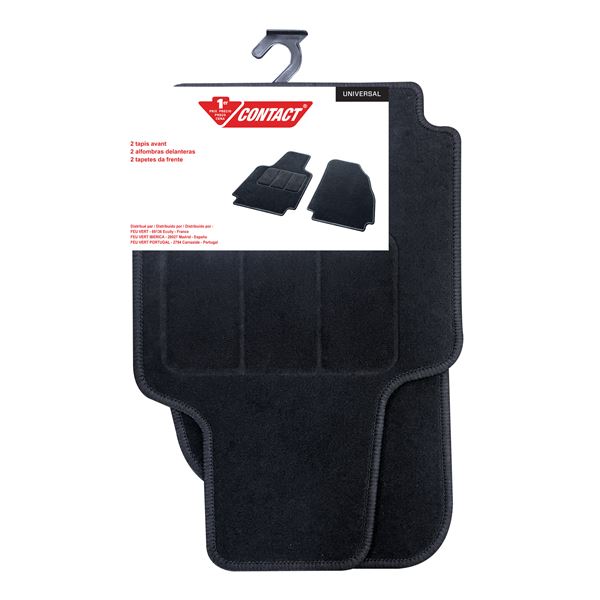 2 tapis avant universels moquette noire CONTACT