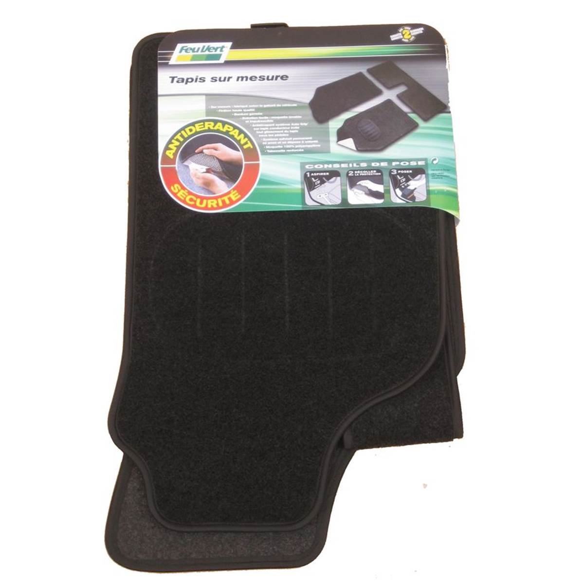 Tapis (3 pièces) Avec Pont Sur Mesure Feu Vert Pour Renault Logan/logan Break Depuis 08/05