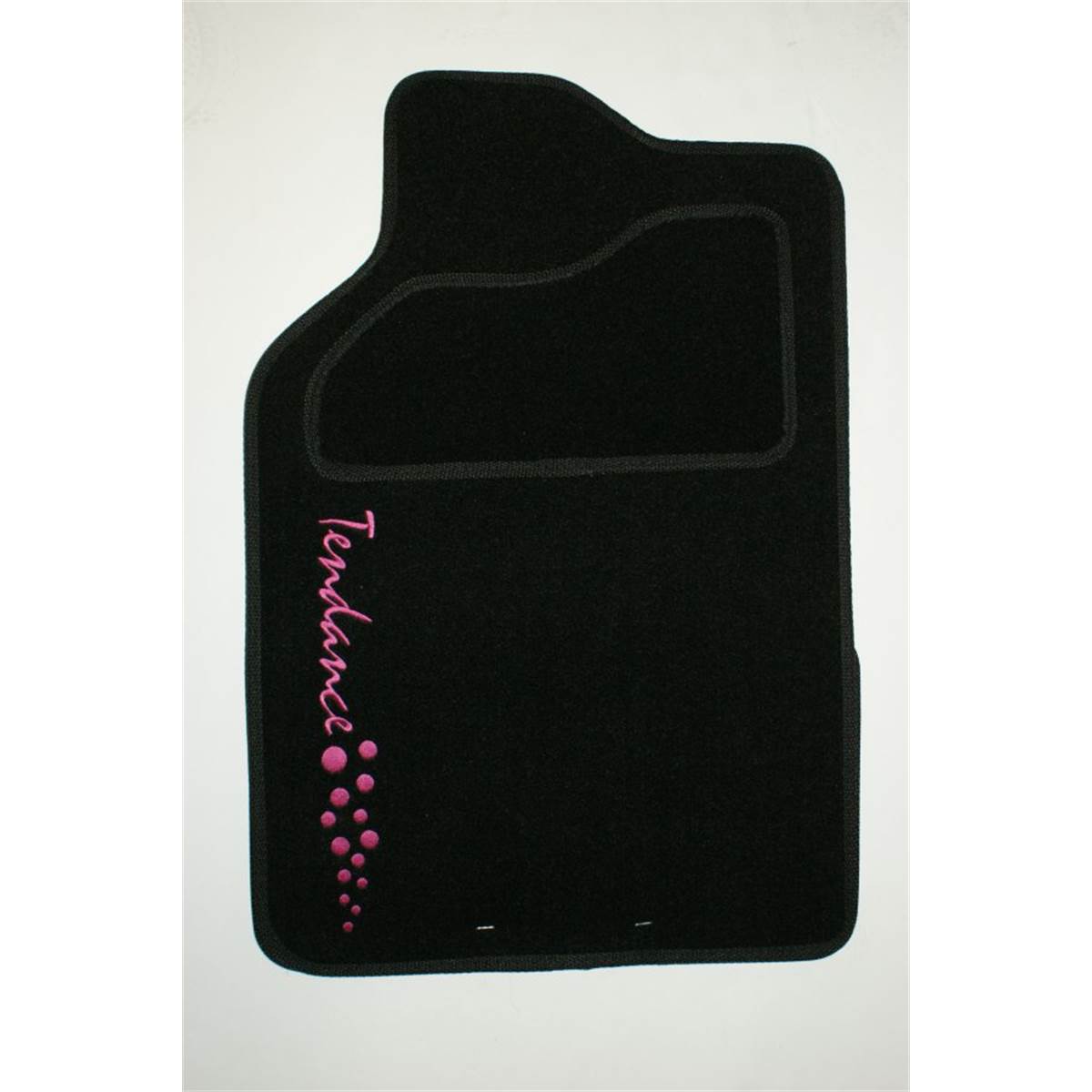 Jeu De Tapis (4 pièces) Moquette Universel Noir Avec Broderie Tendance Rose