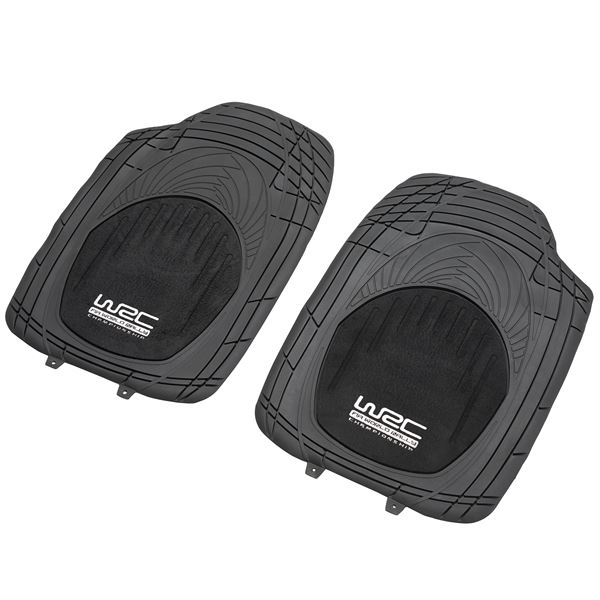 2 tapis PVC/moquette universels noir WRC