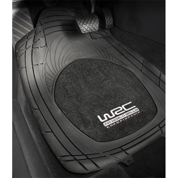 2 tapis PVC/moquette universels noir WRC