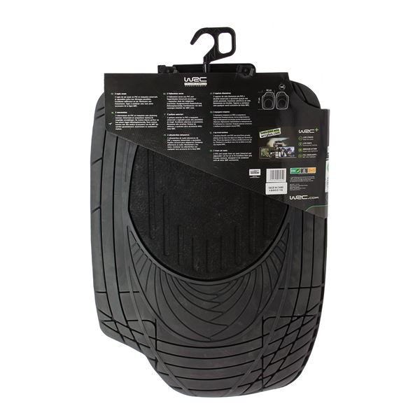 2 tapis PVC/moquette universels noir WRC