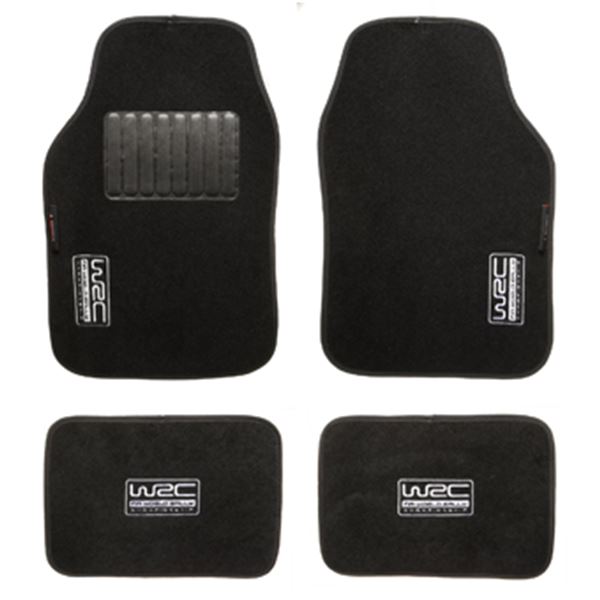 4 tapis moquette universels noir WRC