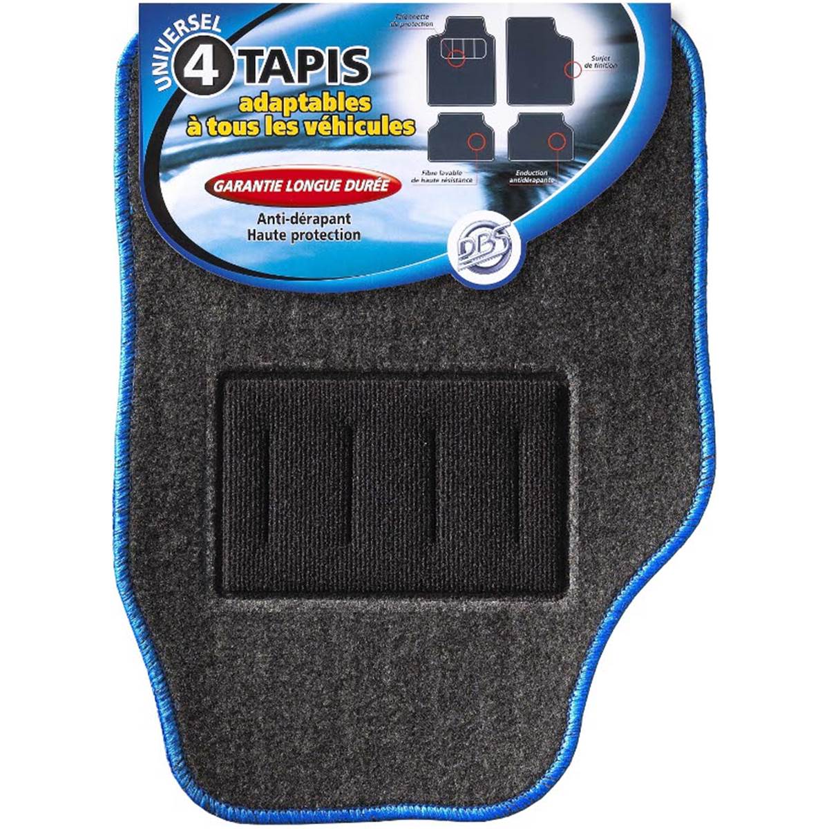 Tapis (4 pièces) Moquette Universels Milan Bleu