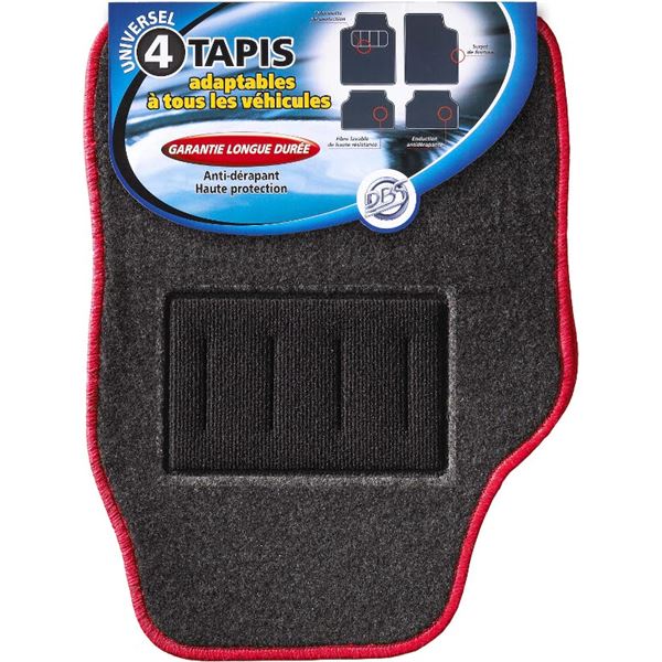 4 TAPIS MOQUETTE UNIVERSELS MILAN ROUGE