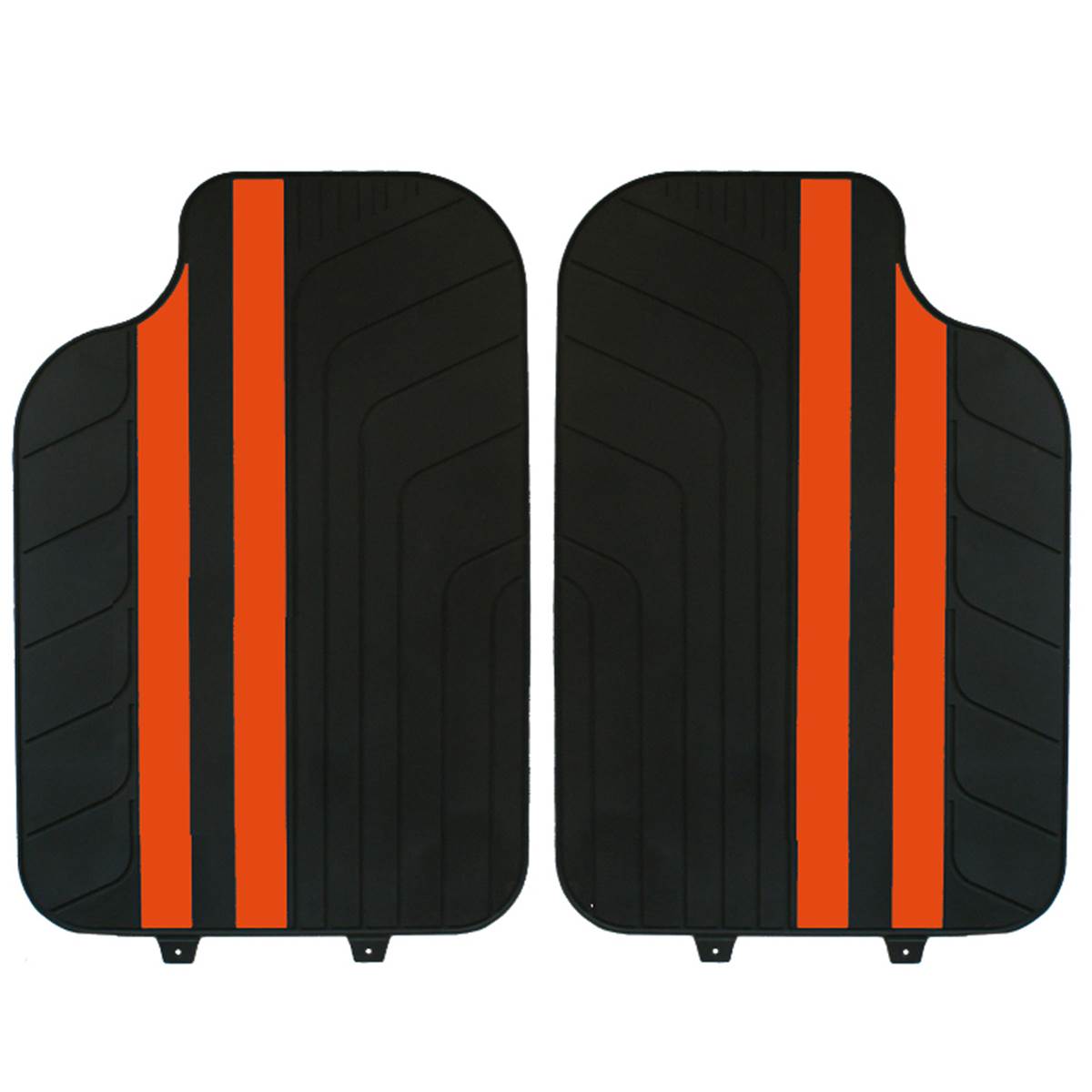 Tapis Voiture Universel Pvc Bandes Orange