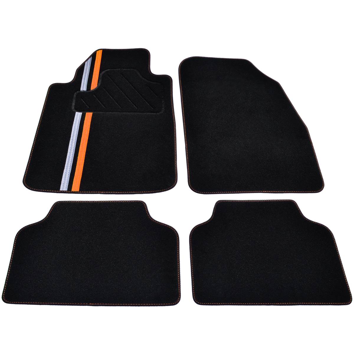 Tapis (4 pièces) Universels 2 Bandes Orange
