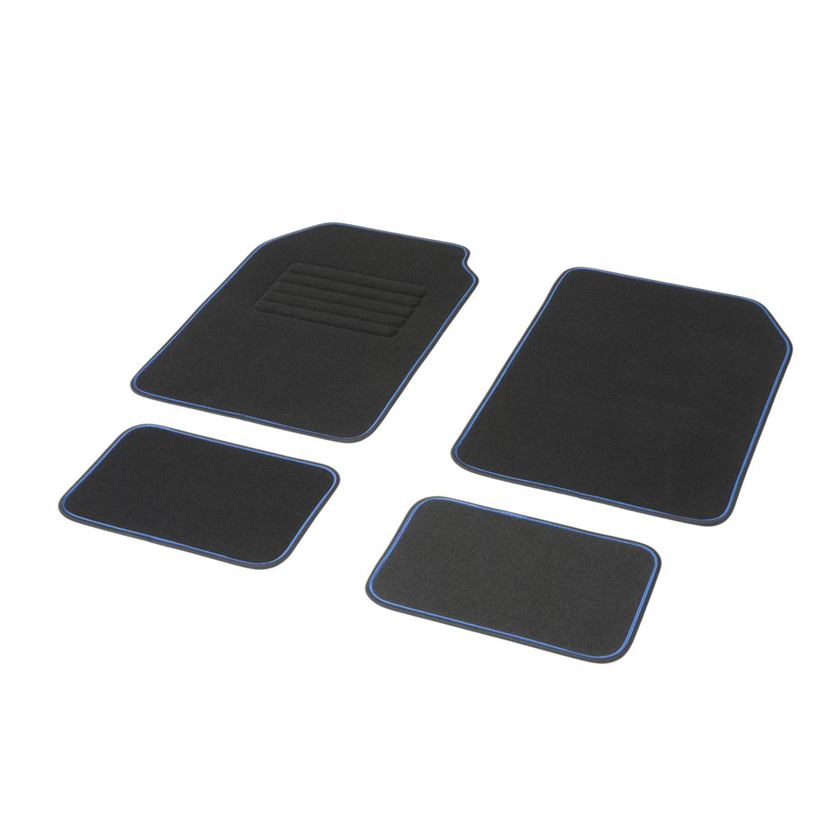 Tapis (4 pièces) Moquette Universels Bicolore Noir/bleu