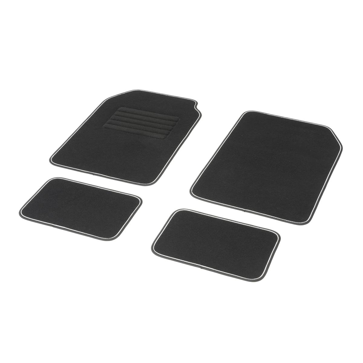 Tapis (4 pièces) Moquette Universels Bicolore Noir/blanc