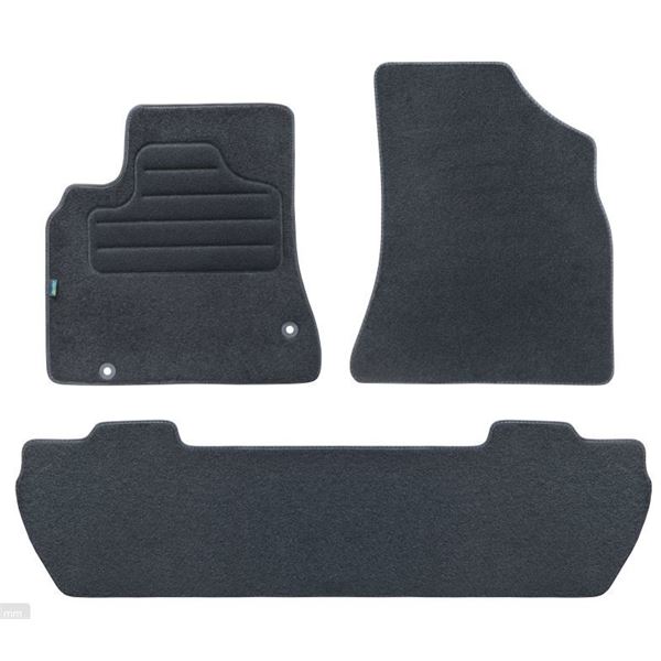 3 tapis sur mesure moquette noire pour Citroën Berlingo Peugeot Partner II Feu Vert