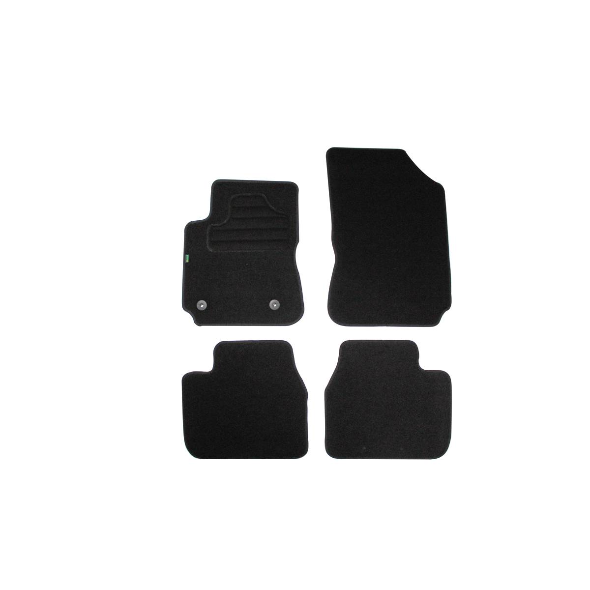 4 tapis sur mesure moquette noire pour Citroën C4 Cactus I & II Feu Vert
