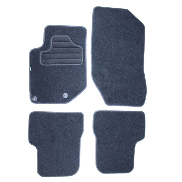 4 tapis sur mesure moquette noire pour Peugeot 5008 II SW Feu Vert