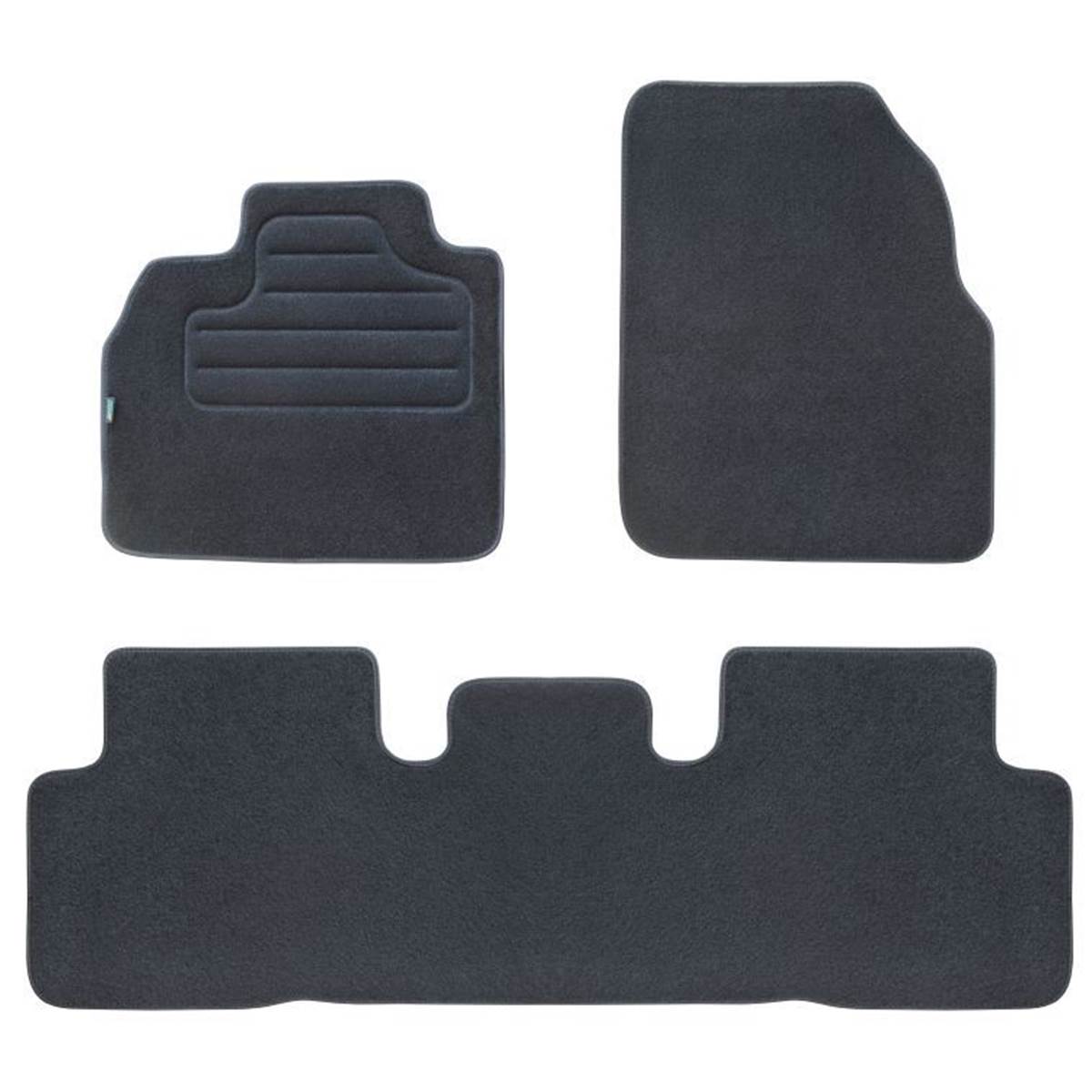 Tapis (3 pièces) Sur Mesure Moquette Noire Pour Renault Scenic Ii Feu Vert