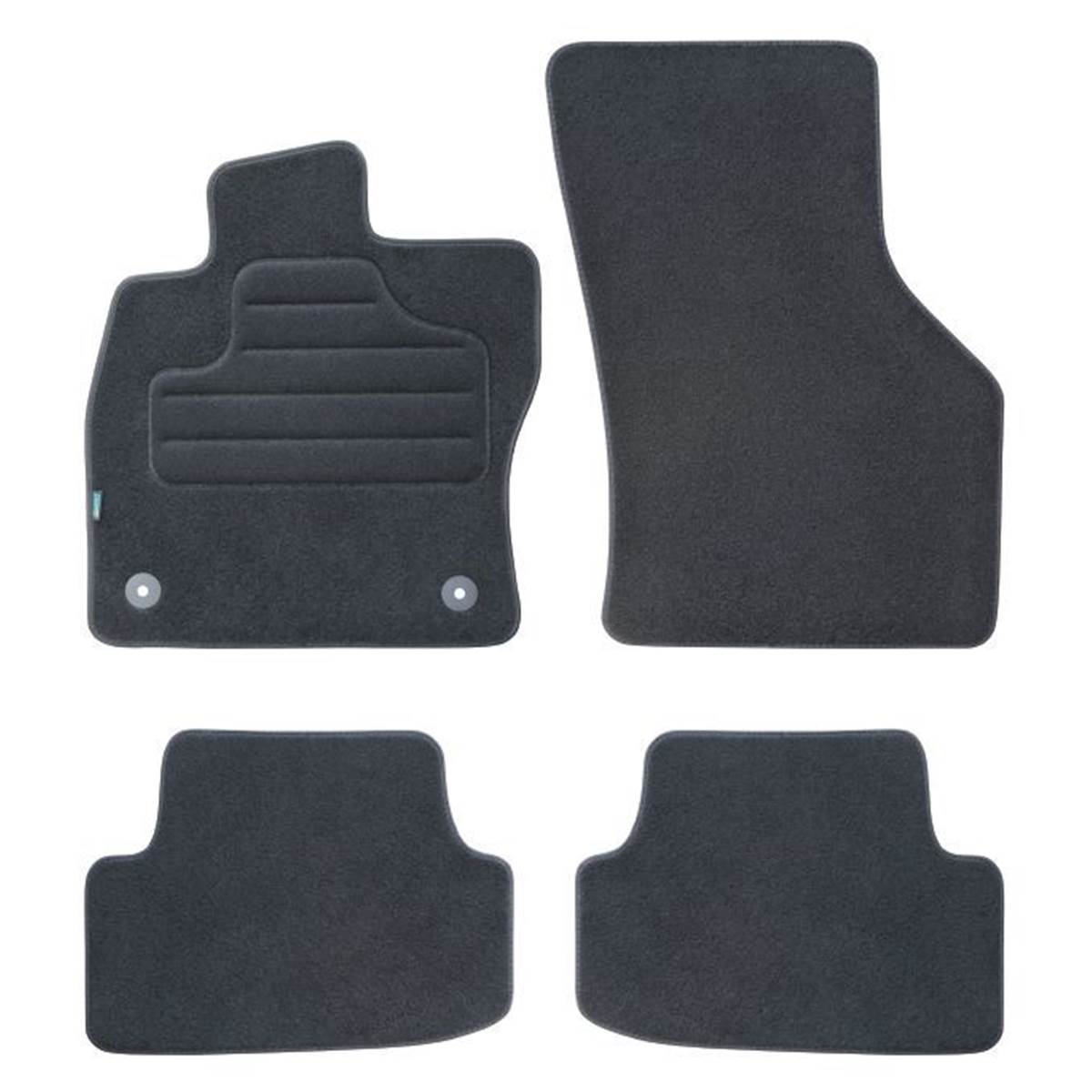 Tapis (4 pièces) Sur Mesure Moquette Noire Pour Volkswagen Golf Vii Seat Leon Iii