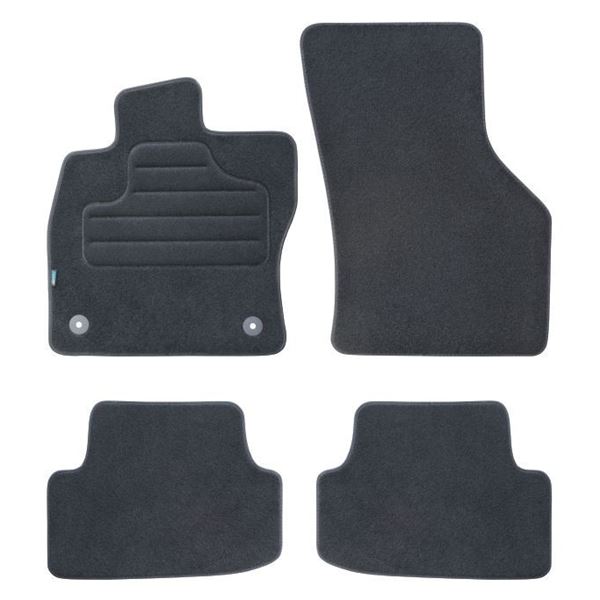 4 tapis sur mesure moquette noire pour Volkswagen Golf VII Seat Leon III