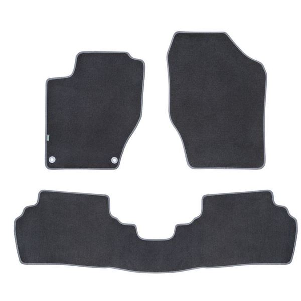 Jeu de tapis sur mesure moquette tuftée noire pour Citroën C4 II DS4 Feu Vert Premium