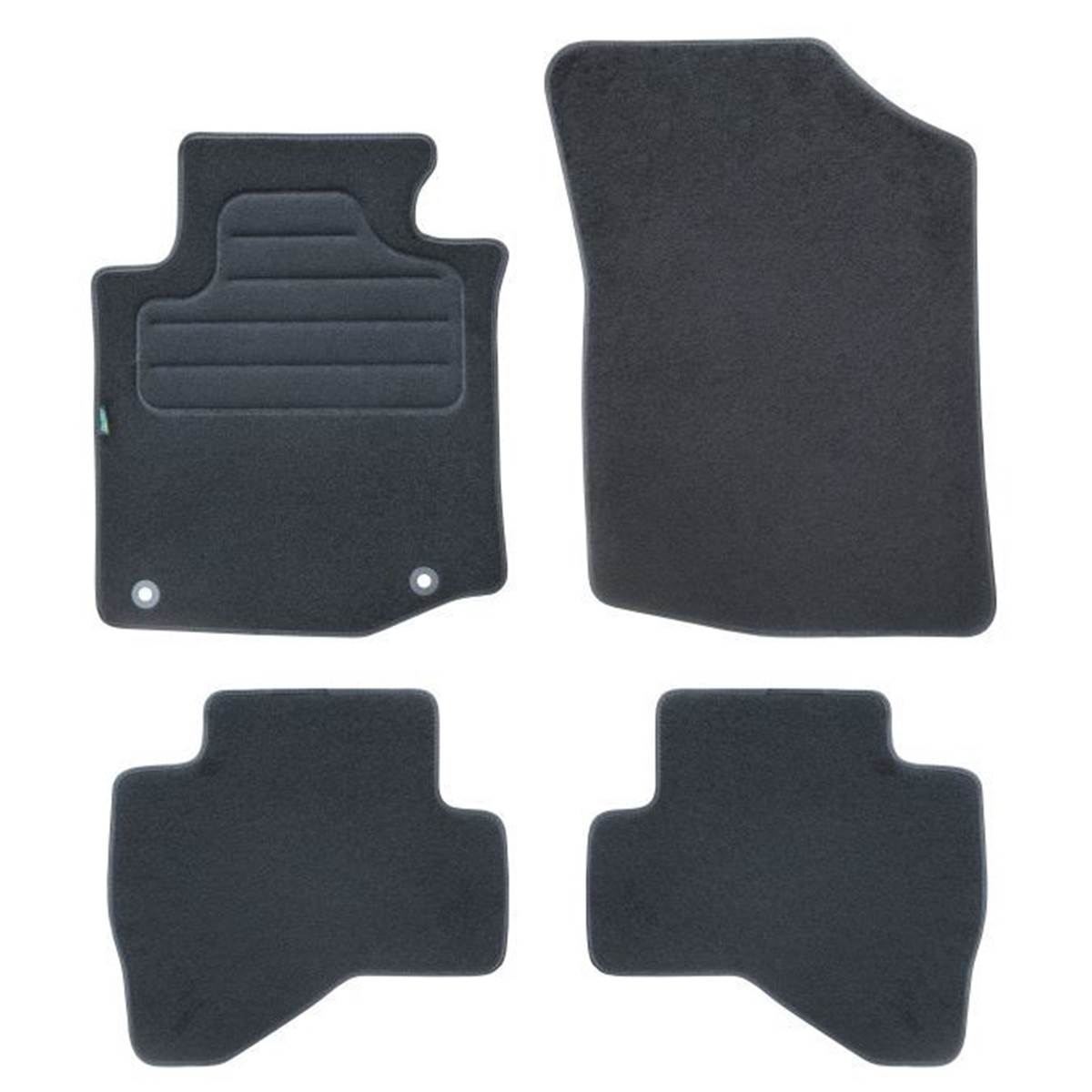 Tapis (4 pièces) Sur Mesure Moquette Noire Pour Citroën C1 I Peugeot 107 Toyota Aygo I Feu Vert