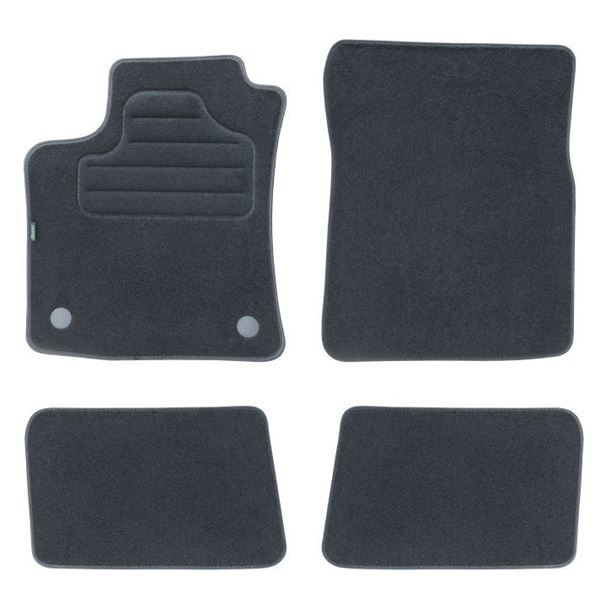 4 tapis sur mesure moquette noire pour Renault Twingo II Feu Vert