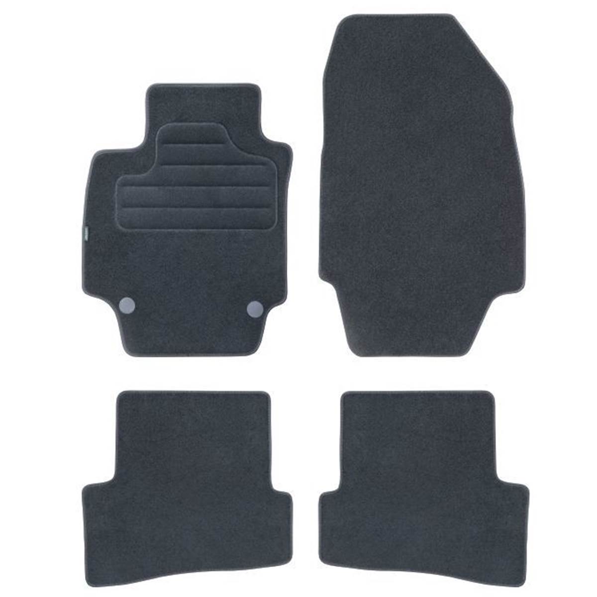 Tapis (4 pièces) Sur Mesure Moquette Noire Pour Renault Captur I Feu Vert