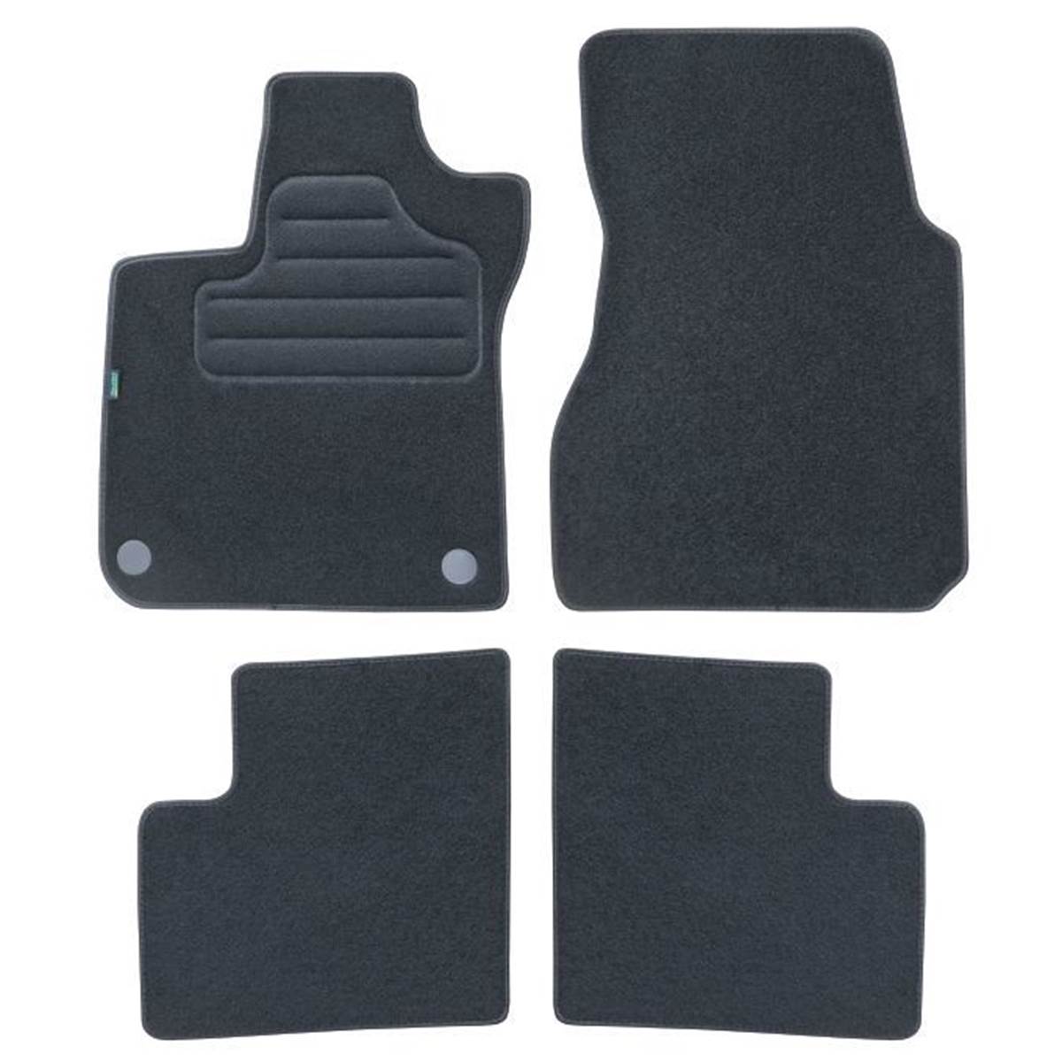 Tapis (4 pièces) Sur Mesure Moquette Noire Pour Renault Twingo Iii Feu Vert