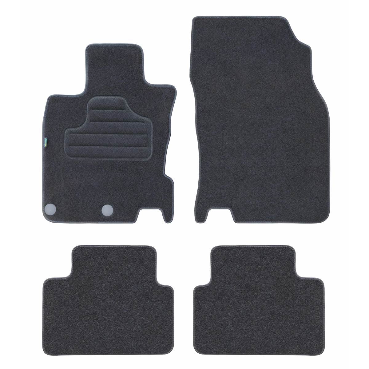 Tapis (4 pièces) Sur Mesure Moquette Noire Pour Nissan Qashqai Ii Feu Vert