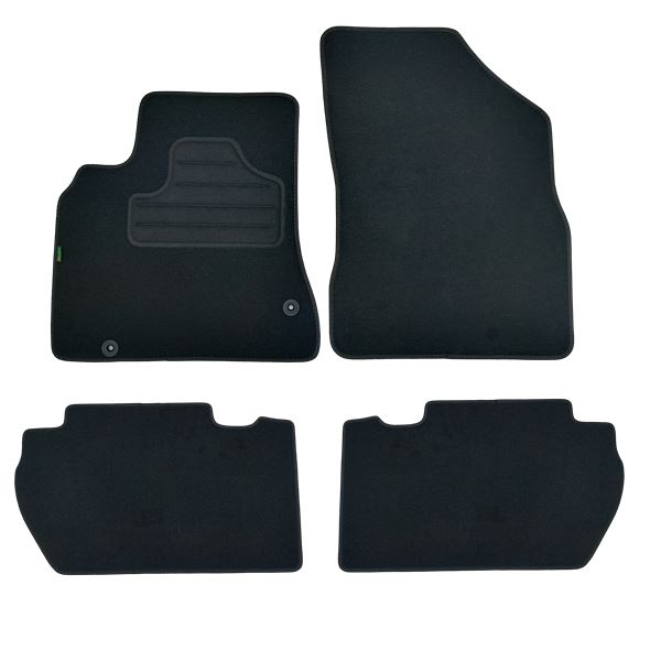 4 tapis sur mesure moquette noire pour Renault Scenic III Feu Vert