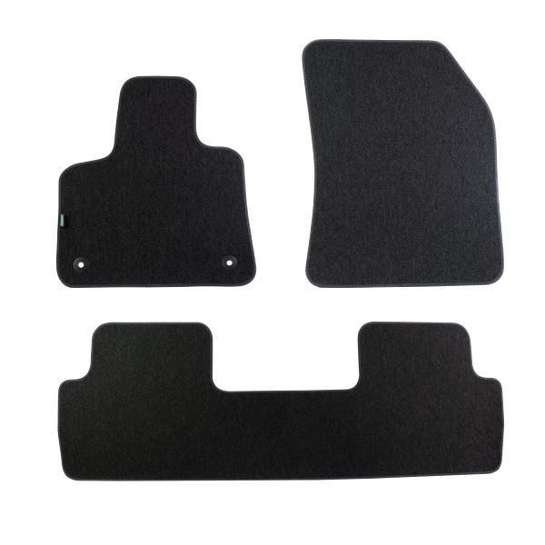 Jeu de tapis sur mesure moquette tuftée bouclée noire pour Peugeot 208 I & 2008 I Feu Vert Premium