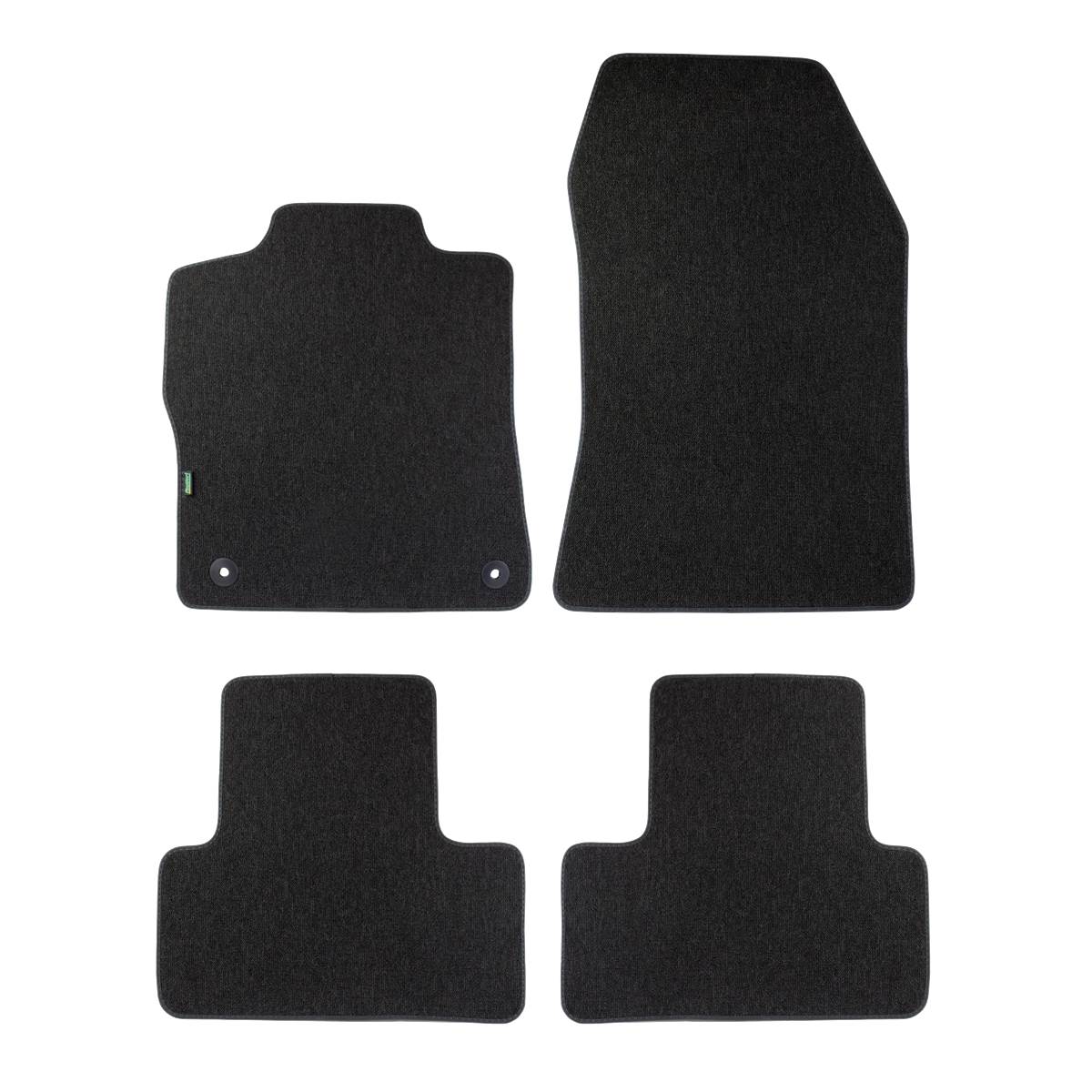 Jeu De Tapis Sur Mesure Moquette Tuftée Bouclée Noire Pour Peugeot 208 Ii & 2008 Ii Feu Vert Premium