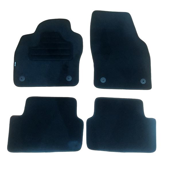 4 tapis sur mesure moquette noire pour Volkswagen Polo VI Feu Vert