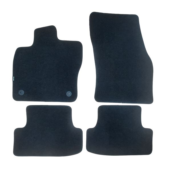 Jeu de tapis sur mesure moquette tuftée noire pour Volkswagen T-Roc Feu Vert Premium