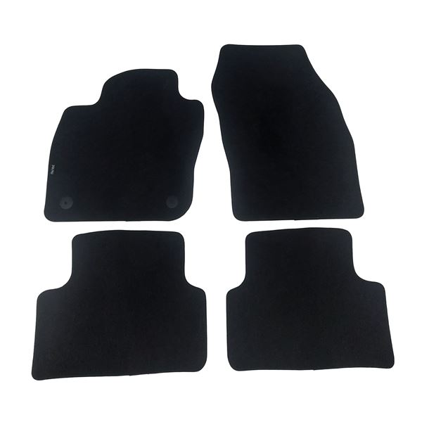 Jeu de tapis sur mesure moquette tuftée noire pour Volkswagen T-cross Feu Vert Premium