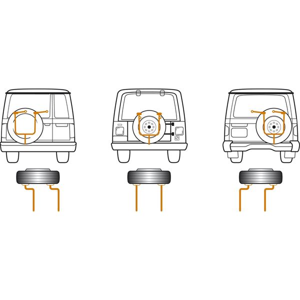 Porte-vélos sur roue de secours Automaxi Rider 4x4 pour 3 vélos