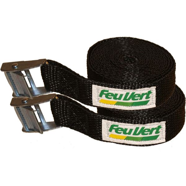 2 sangles d'arrimage automatiques Feu Vert 2,5 m