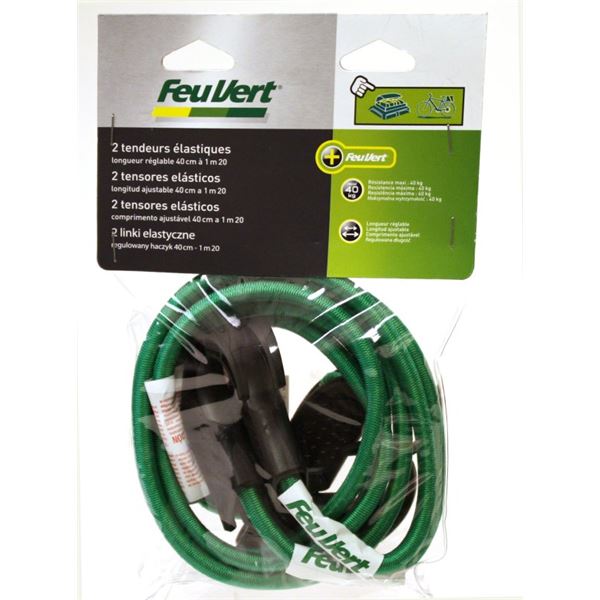 2 tendeurs sandows réglables Feu Vert 1,2 m