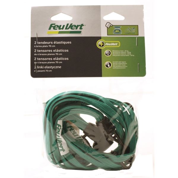 2 tendeurs sandows plats Feu Vert 70 cm