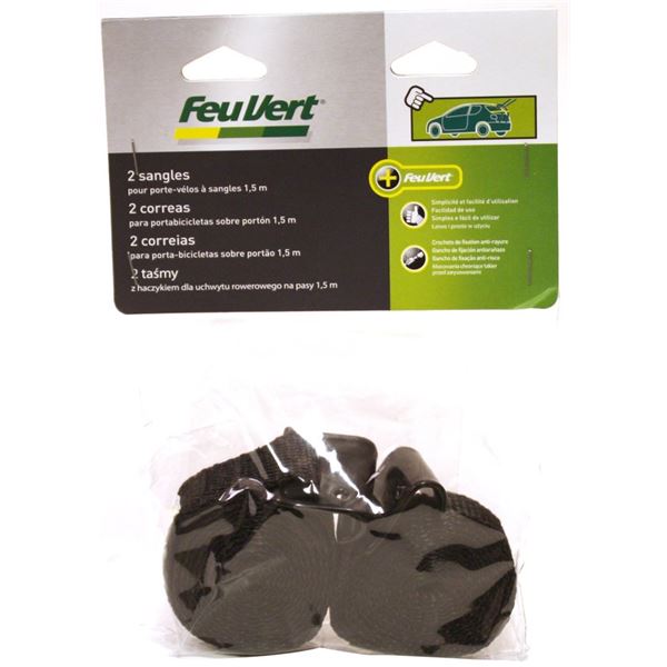 2 sangles pour porte-vélos à sangles Feu Vert