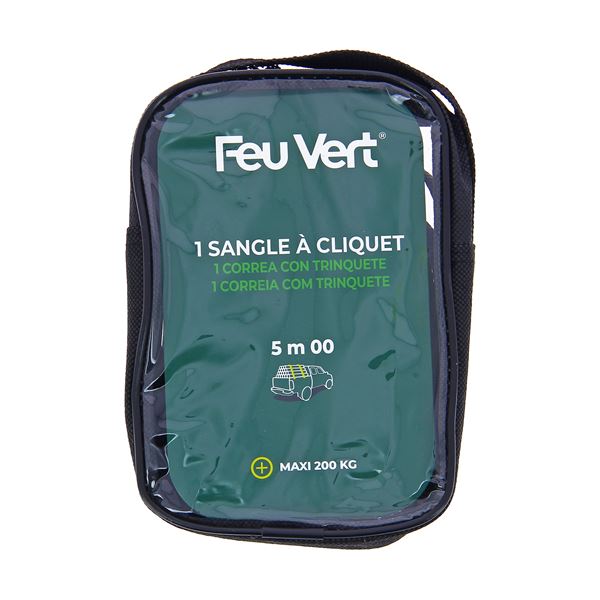 SANGLE À CLIQUET 5M FEU VERT PREMIUM