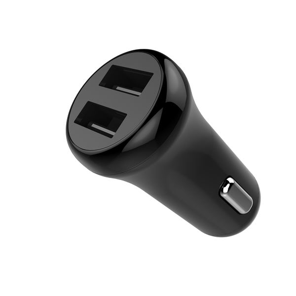 Profile chargeur voiture USB 2 ports 2A noir
