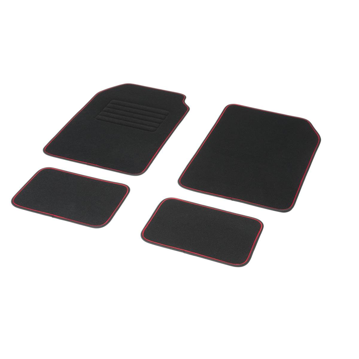 Jeu Complet De Tapis Universels Moquette Noir Et Rouge Noa Dbs