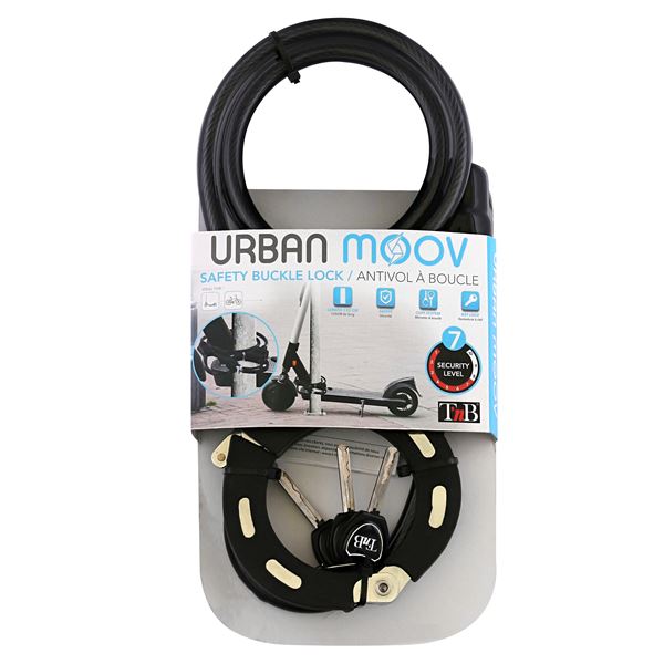 Antivol en U avec câble pour vélo et trottinette Urban Moov