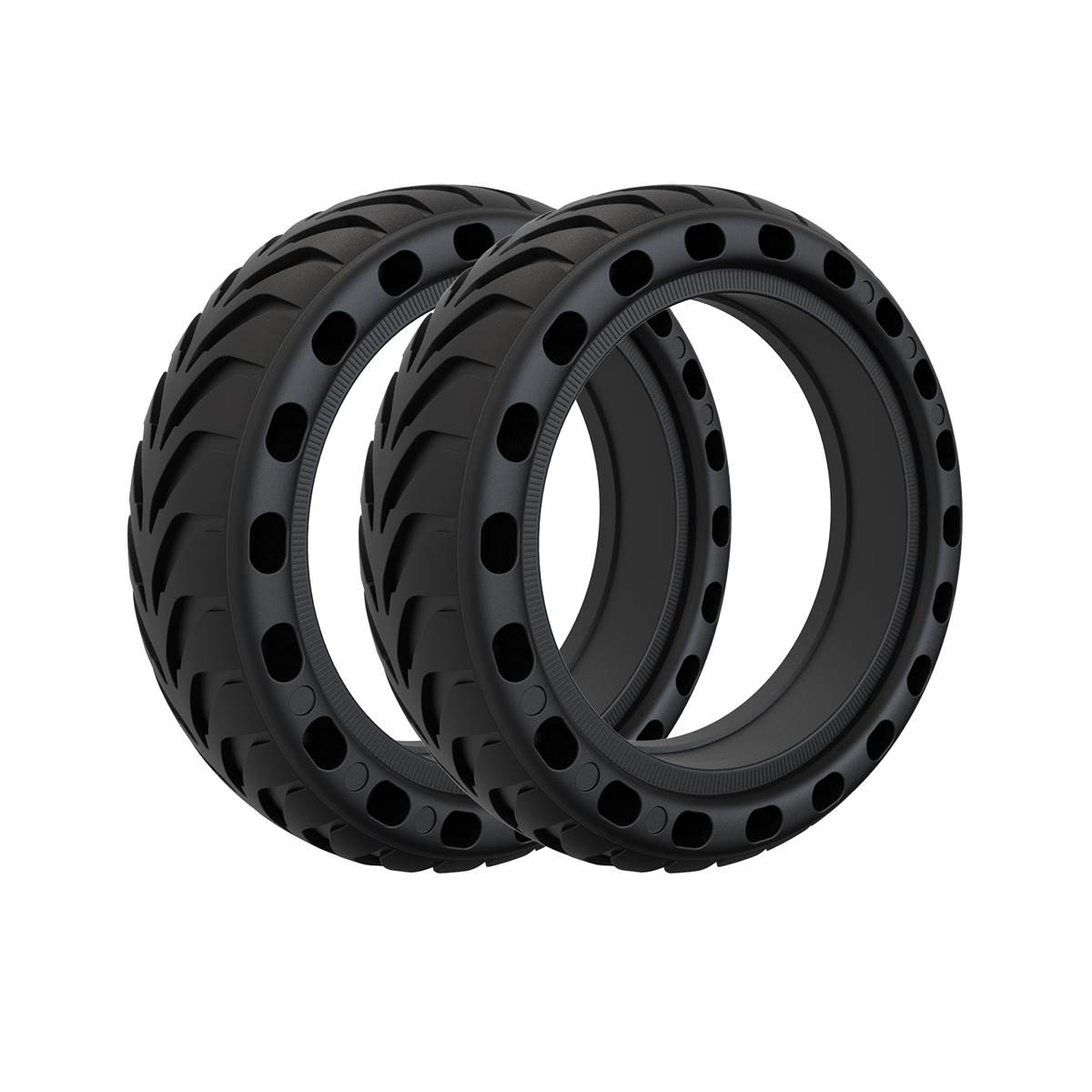 Pack 2 Pneus Alveoles Pour Miscoot Madefor Noir